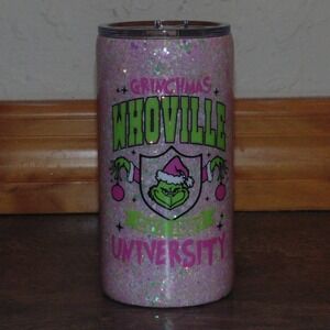 Unbranded Grinchmas Whoville University Tumbler Unisex OS Pink Good Glitter Cup